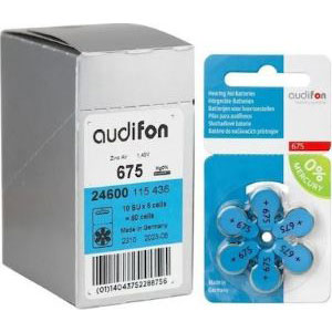 product Audifon Μπαταρίες Ακουστικών Βαρηκοΐας 675 1.45V 60τμχ